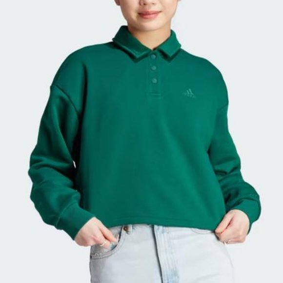 Sz S Adidas All Szn Polo Sweatshirt (Fleece) - Picture 1 of 12